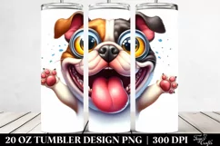 Crazy Bulldog Cartoon Tumbler Product Image 2