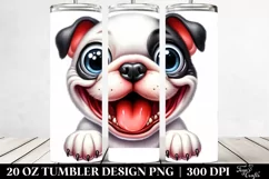 Crazy Bulldog Cartoon Tumbler Product Image 2