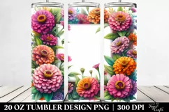 Vibrant Colorful Watercolor Frame with Zinnia | 20 Oz Product Image 2