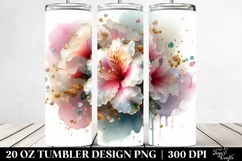 20 Oz Tumbler Sublimation | Azalea with Watercolor Splash Product Image 2