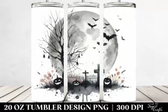 Simple Halloween Image with Moon | 20 oz Tumbler Product Image 2