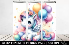 Baby Unicorn Baloons Tumbler Product Image 2