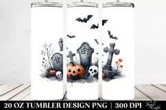 Simple Funny Haloween Graveyard Clipart 20 Oz Tumbler Product Image 2
