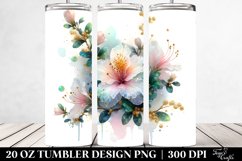 20 Oz Tumbler Sublimation | Azalea with Watercolor Splash Product Image 2