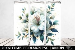 20 Oz Tumbler Sublimation | Azalea with Watercolor Splash Product Image 2