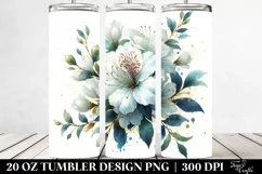 20 Oz Tumbler Sublimation | Azalea with Watercolor Splash Product Image 2