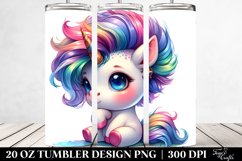 Cute Baby Unicorn, Transparent 20 Oz Tumbler Product Image 2