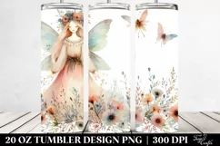 Washed Watercolor Fairy Tumbler Design Product Image 2