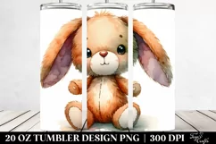 Smiling Cute Baby Plush Rabbit | 20 Oz Tumbler Product Image 2