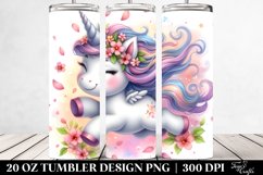 20 Oz Tumbler Sublimation | Pastel Baby Unicorn Tumbling Product Image 2