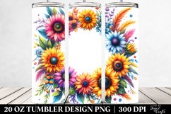 20 Oz Tumbler Sublimation | Vibrant Watercolor Frame with Product Image 2