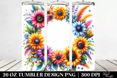 20 Oz Tumbler Sublimation | Vibrant Watercolor Frame with Product Image 2
