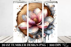 -like Magnolia with Metallic Insertions | 20 Oz Tumbler Product Image 2