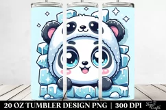 Cute Baby Panda Coming from Ice 20 Oz Tumbler Product Image 2