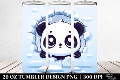 Cute Baby Panda Emerging from Icy Wall, High-Res 20 Oz Product Image 2