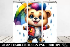 Cute Baby Bear Dancing, Transparent 20 Oz Tumbler Product Image 2