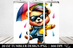 Cute Baby Bear Dancing, Transparent 20 Oz Tumbler Product Image 2