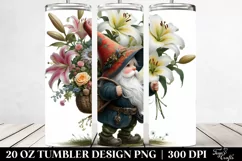 Gnome with Lily Bouquet | 20 Oz Tumbler Product Image 2