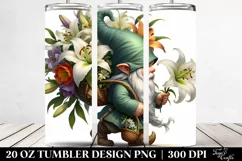 Gnome with Lily Bouquet | 20 Oz Tumbler Product Image 2