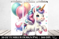 Baby Unicorn Dancing with Balloons | 20 Oz Tumbler Product Image 2