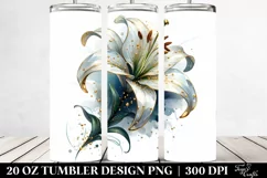 20 Oz Tumbler Sublimation | Lily with Golden Insertions | Product Image 2
