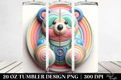 Colorful 3D Pastel Bear Ornament, 20 Oz Tumbler Product Image 2