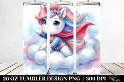 20 Oz Tumbler Sublimation | Cute Baby Unicorn Hero | On Product Image 2