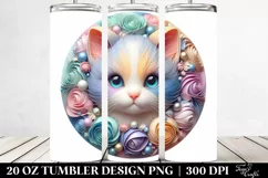 Colorful 3D Pastel Kitten Ornament, 20 Oz Tumbler Product Image 2