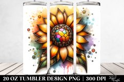 Stained Sunflower | 20 Oz Tumbler Product Image 2