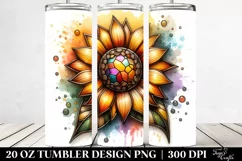 Stained Sunflower | 20 Oz Tumbler Product Image 2