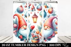 Colorful Christmas Gnome Image | 20 oz Tumbler Product Image 2