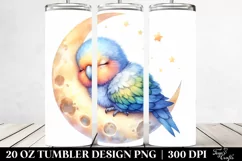 Cute Baby Parrot Sleeping on the Moon | 20 Oz Tumbler Product Image 2