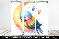 Cute Baby Parrot Sleeping on the Moon | 20 Oz Tumbler Product Image 2