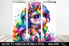 Vibrant Baby Unicorn Drawing | 20 oz Tumbler Product Image 2