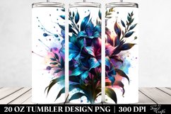 20 Oz Tumbler Sublimation | Lobelia | Watercolor Splash Product Image 2