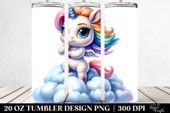 Cute Baby Unicorn Posing as Johny Bravo 20 Oz Tumbler Product Image 2