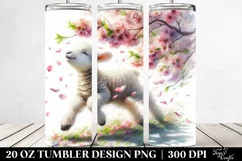 Tumbling Lamb in Spring Petals 20 Oz Tumbler Product Image 2