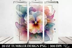 Pastel Pansy Frame, Transparent 20 Oz Tumbler Product Image 2