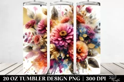 Vibrant Bouquet with Zinnia Splash | 20 Oz Tumbler Product Image 2