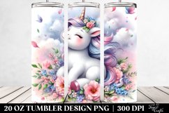 Cute Baby Unicorn Surrounded by Spring Petals | 20 Oz Product Image 2