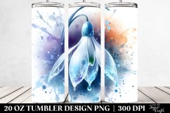 20 Oz Tumbler Sublimation | Snowdrop | Watercolor Splash Product Image 2