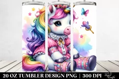 Cute Baby Unicorn Sitting | 20 oz Tumbler Product Image 2