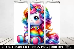 Cute Baby Unicorn Sitting | 20 oz Tumbler Product Image 2