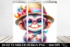 Colorful Baby Monkey with Sunglasses | 20 Oz Tumbler Product Image 2