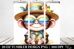 Colorful Baby Monkey with Sunglasses | 20 Oz Tumbler Product Image 2