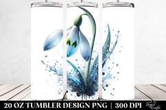 20 Oz Tumbler Sublimation | Glossy Snowdrop Watercolor Product Image 2