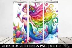Funny Mermaid Drawing | 20 oz Tumbler Product Image 2