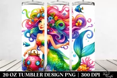 Vibrant Mermaid Funny | 20 oz Tumbler Product Image 2
