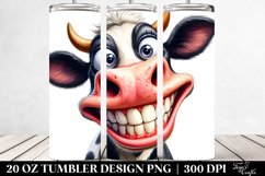 Crazy Funny Cow Portrait with Big Smile | 20 Oz Tumbler Product Image 2