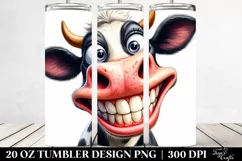 Crazy Funny Cow Portrait with Big Smile | 20 Oz Tumbler Product Image 2